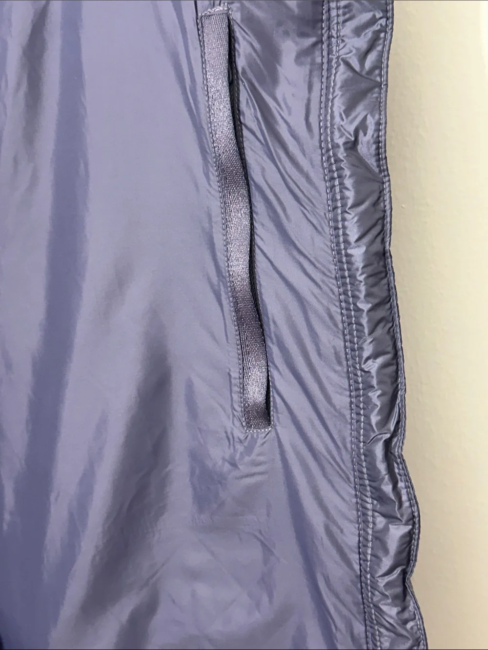Athleta Quilted Charcoal Gray Packable Puffer Jacket